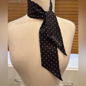 Coach polka dot black & white and monogram reversible scarf.
